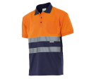 Polo bicolore manches courtes haute visibilité