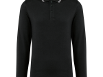 Polo maille piquée manches longues homme