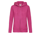 Sweat capuche grand zip femme