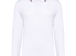Polo maille piquée manches longues homme