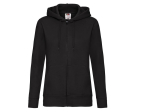 Sweat capuche grand zip femme
