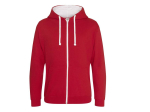 Sweat capuche zippé contrasté