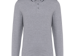 Polo maille piquée manches longues homme