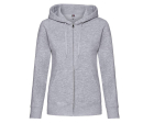 Sweat capuche grand zip femme