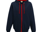 Sweat capuche zippé contrasté