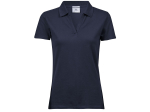 Polo stretch col v femme bio
