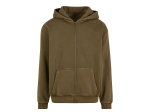 Sweat capuche zippé lourd délavé