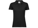 Polo stretch col v femme bio