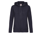 Sweat capuche grand zip femme