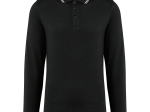 Polo maille piquée manches longues homme