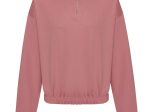 Sweat court col zippé femme