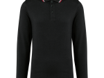 Polo maille piquée manches longues homme