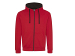 Sweat capuche zippé contrasté
