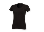 Tee-shirt stretch col v femme