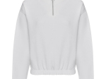 Sweat court col zippé femme