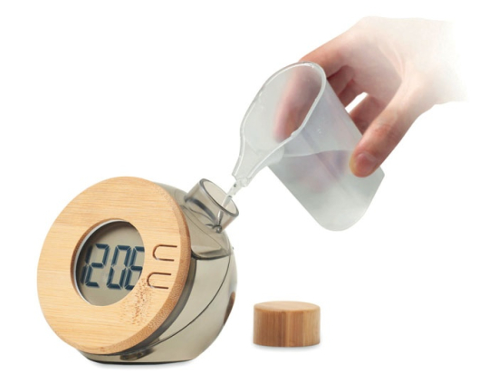 DROPPY LUX - Horloge à eau LCD en bambou
