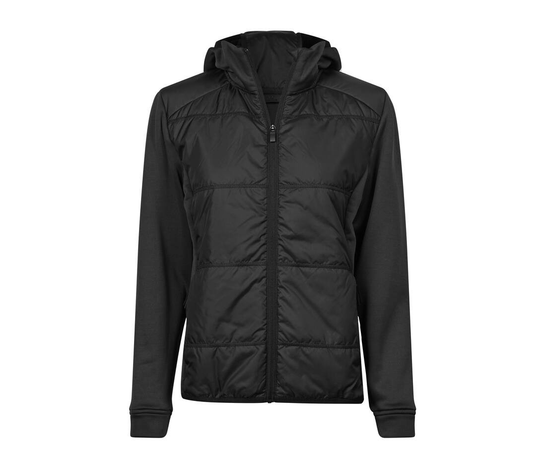 Veste bi-matière à capuche femme