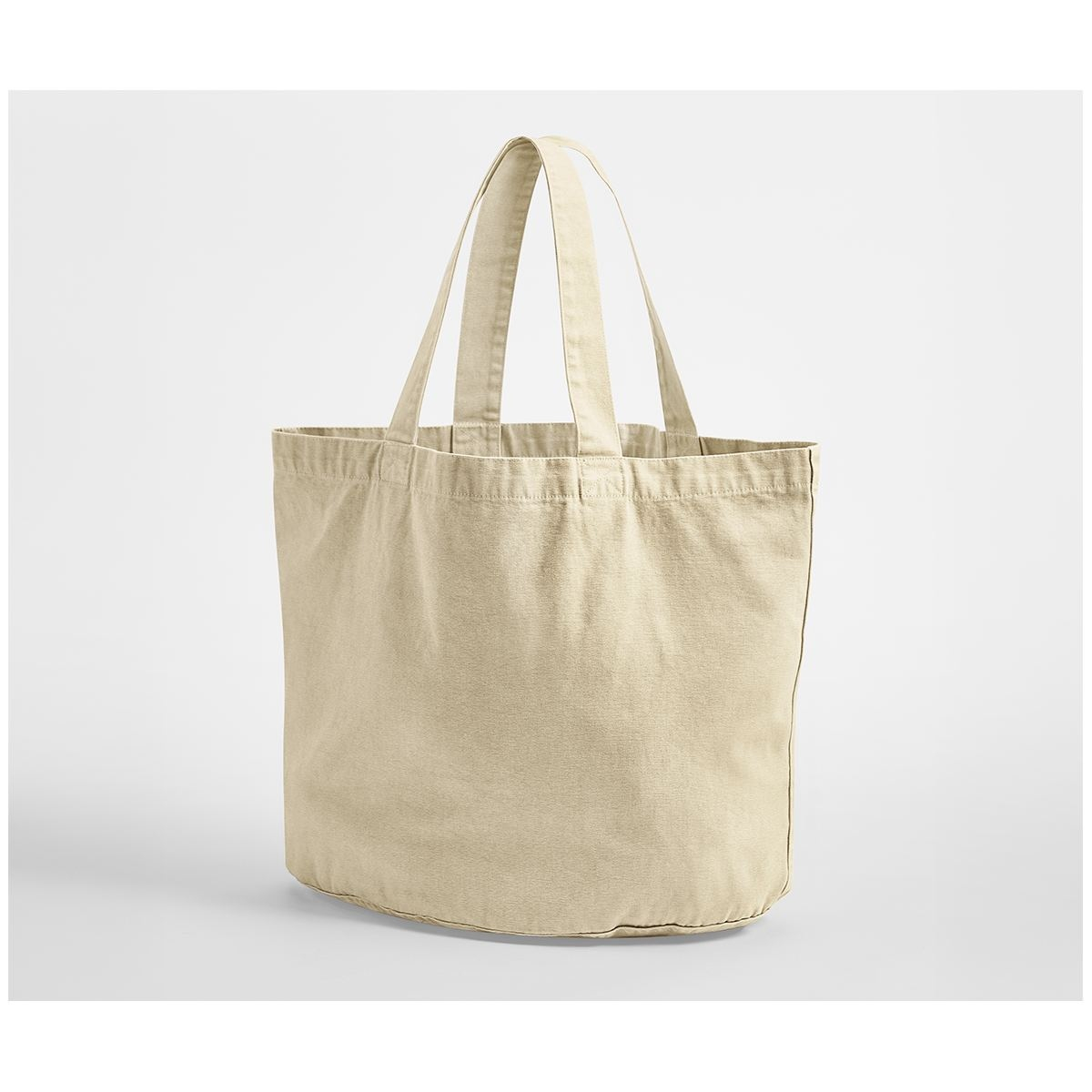 Sac shopping ovale en coton recyclé délavé