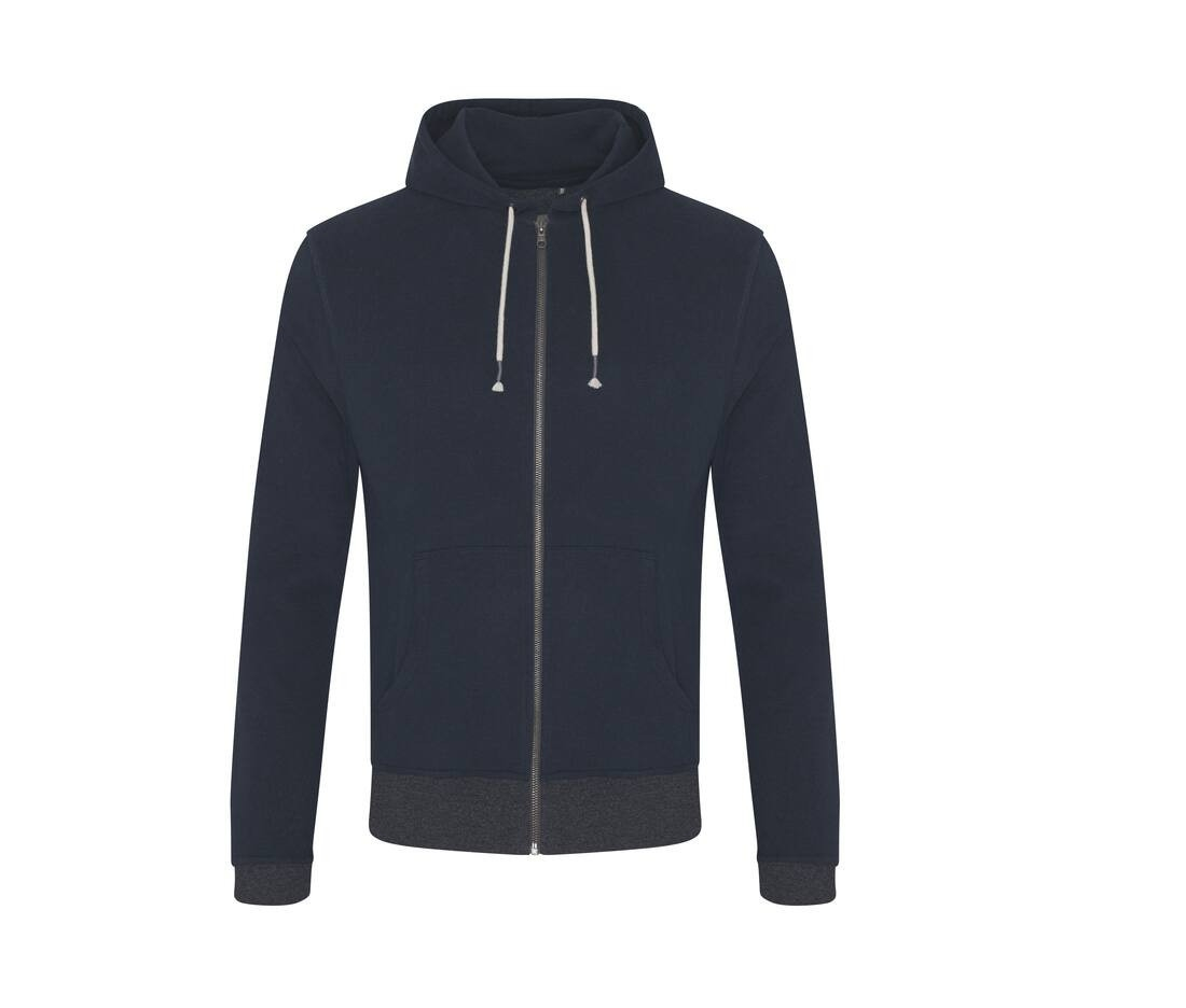 Sweat capuche zippé en coton régénéré