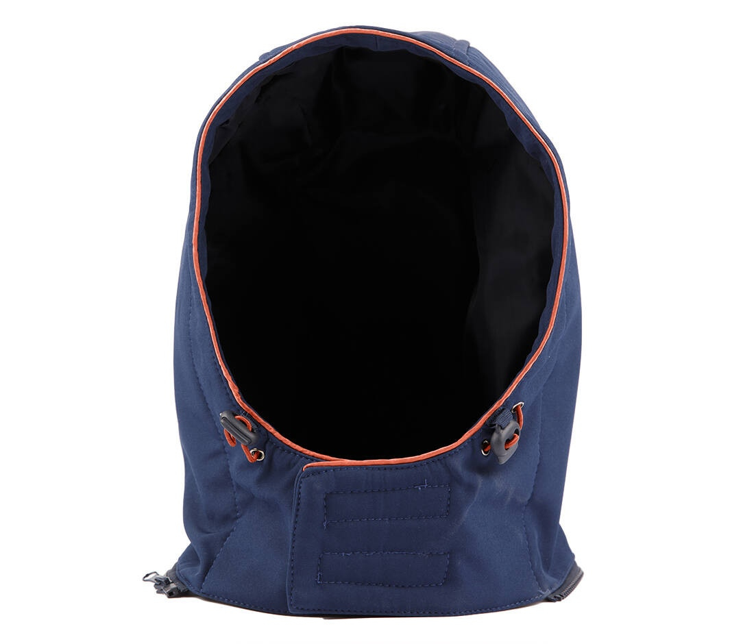 Capuche en softshell avec biais contrasté