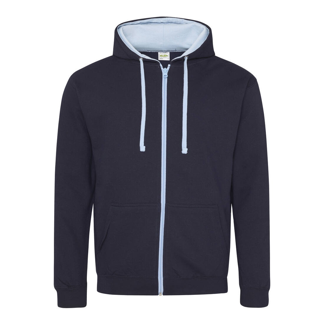 Sweat capuche zippé contrasté