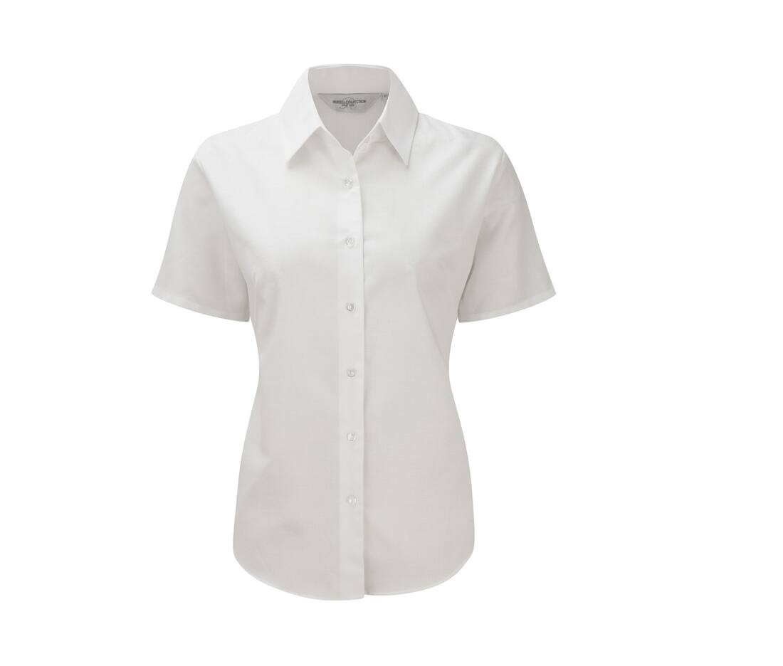 Ladies' short sleeve tailored oxford shirt