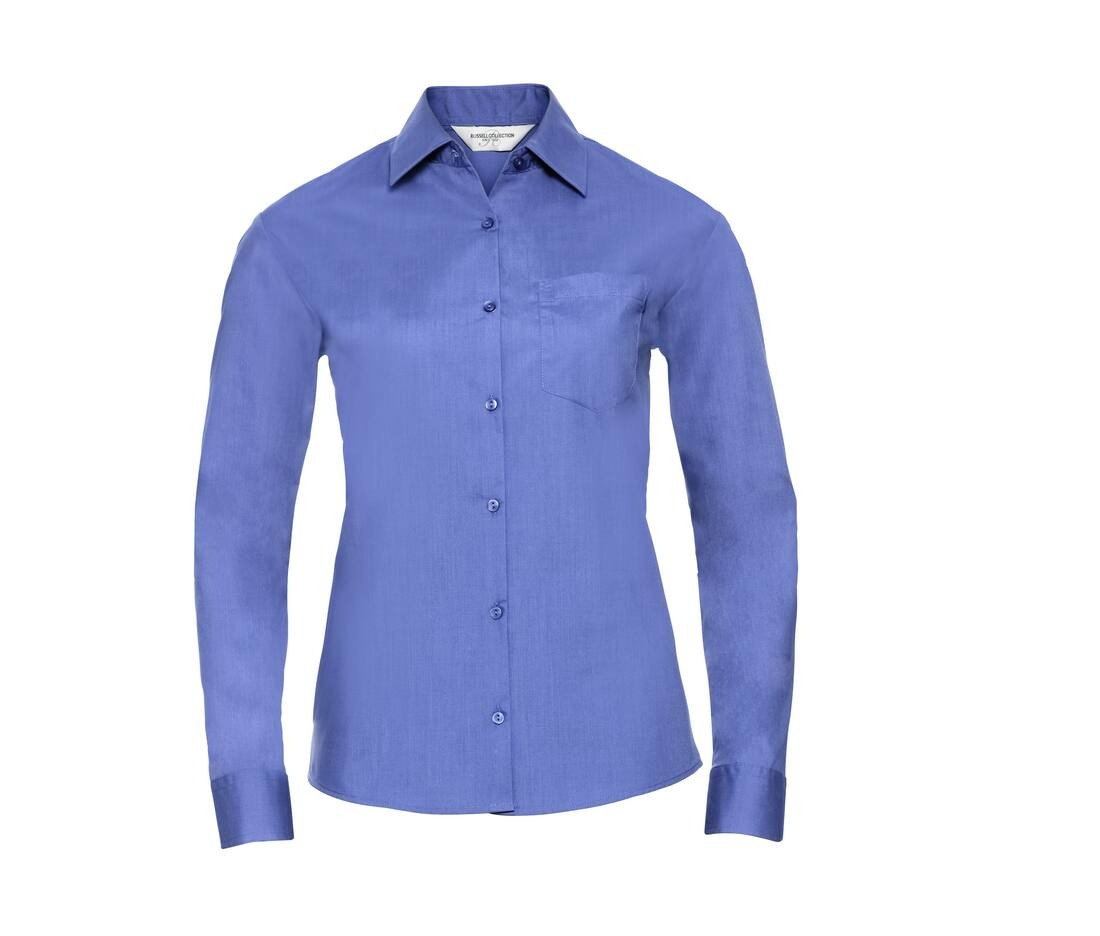 Ladies' long sleeve classic polycotton poplin shirt