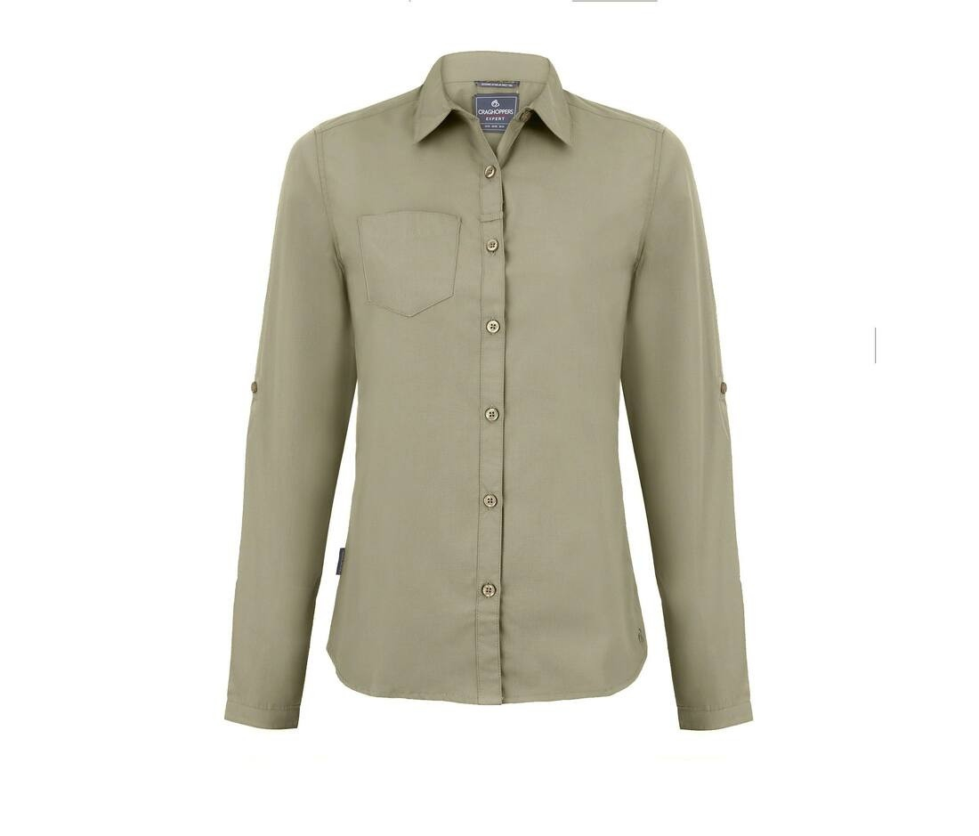 Chemise manches longues en polyester recyclé femme