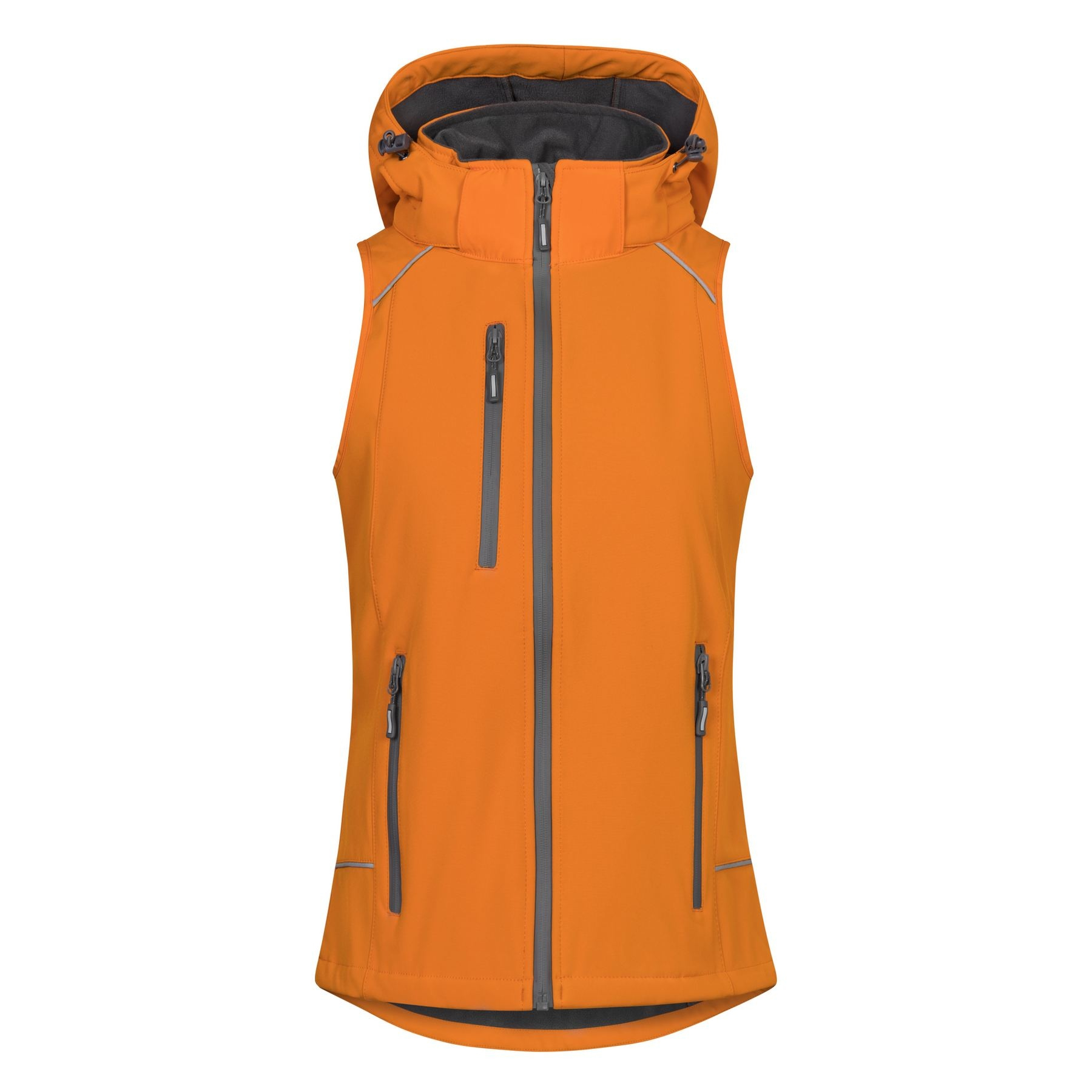 Bodywarmer femme en softshell avec capuche thumb