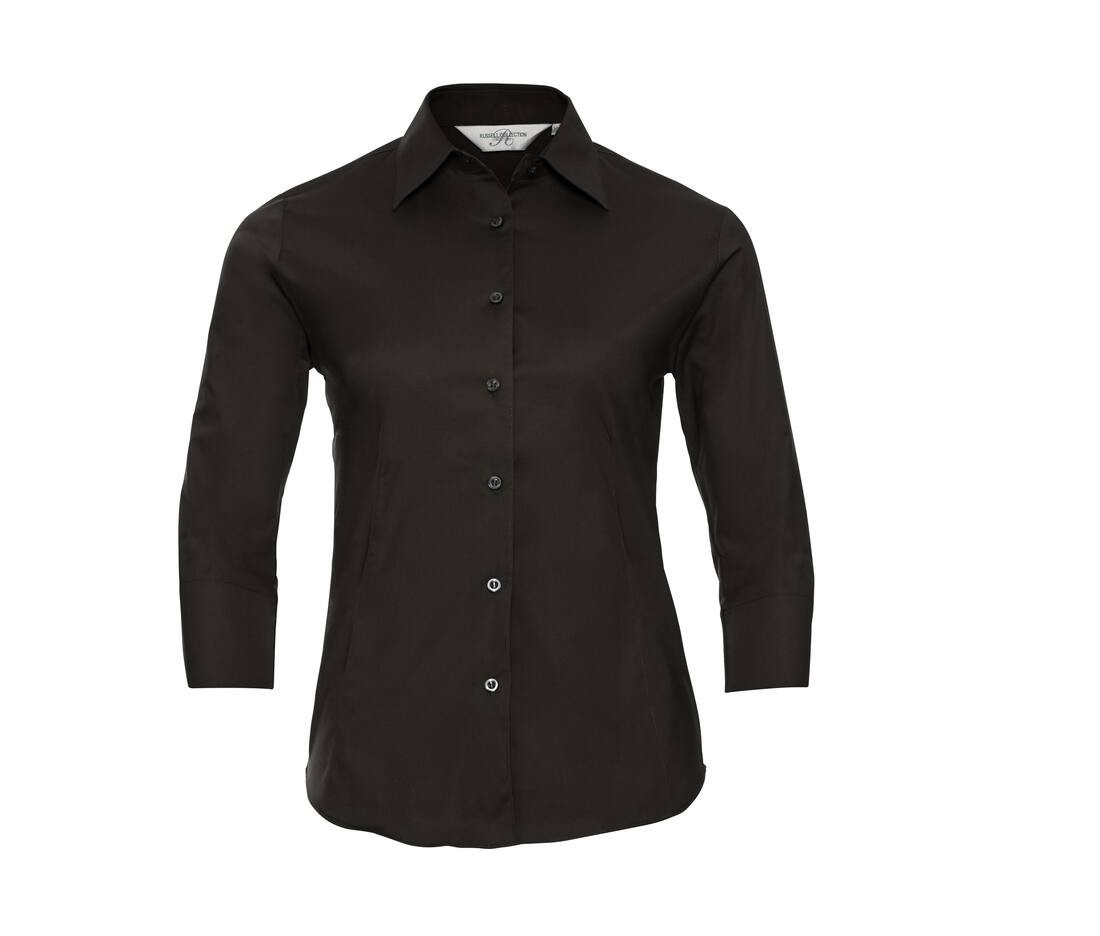 Ladies' 3/4 sleeve fitted stretch shirt