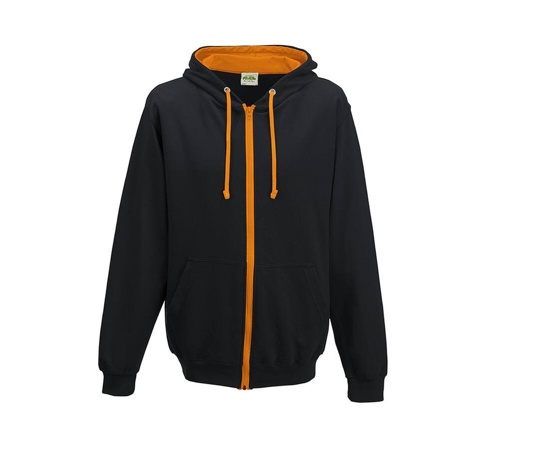 Sweat capuche zippé contrasté