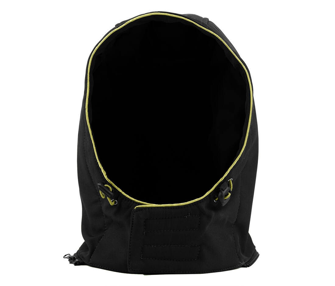 Capuche en softshell avec biais contrasté