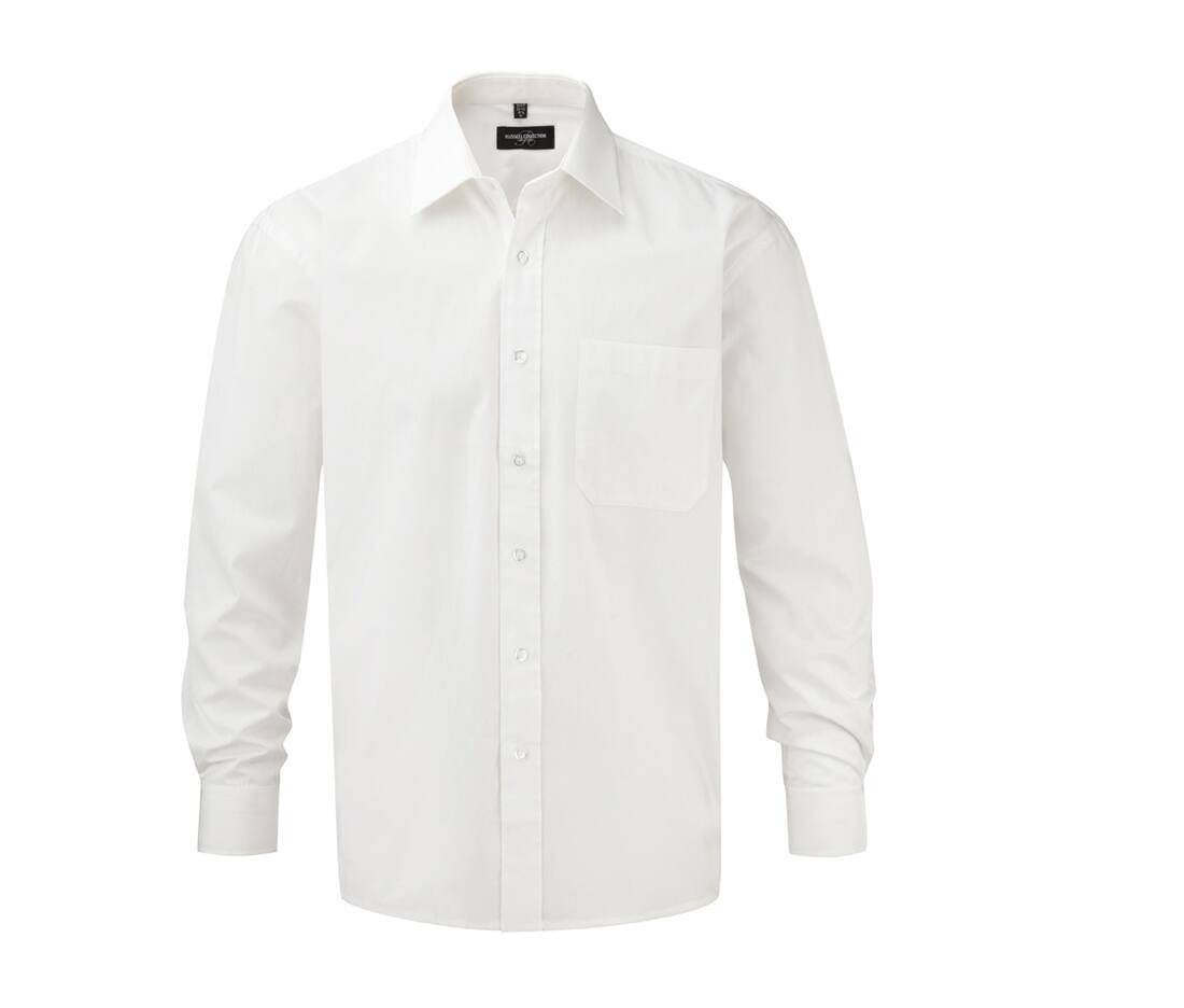 Men's long sleeve classic pure cotton poplin shirt