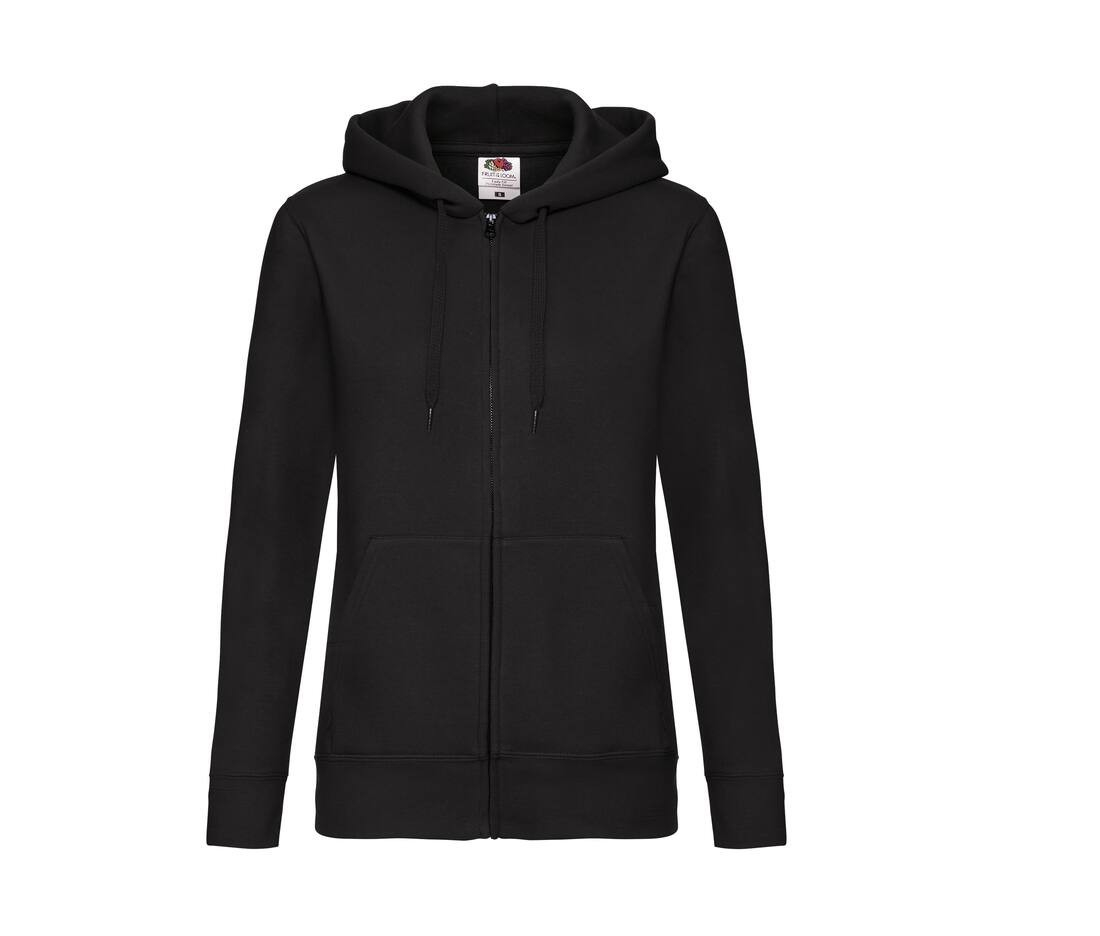 Sweat capuche grand zip femme