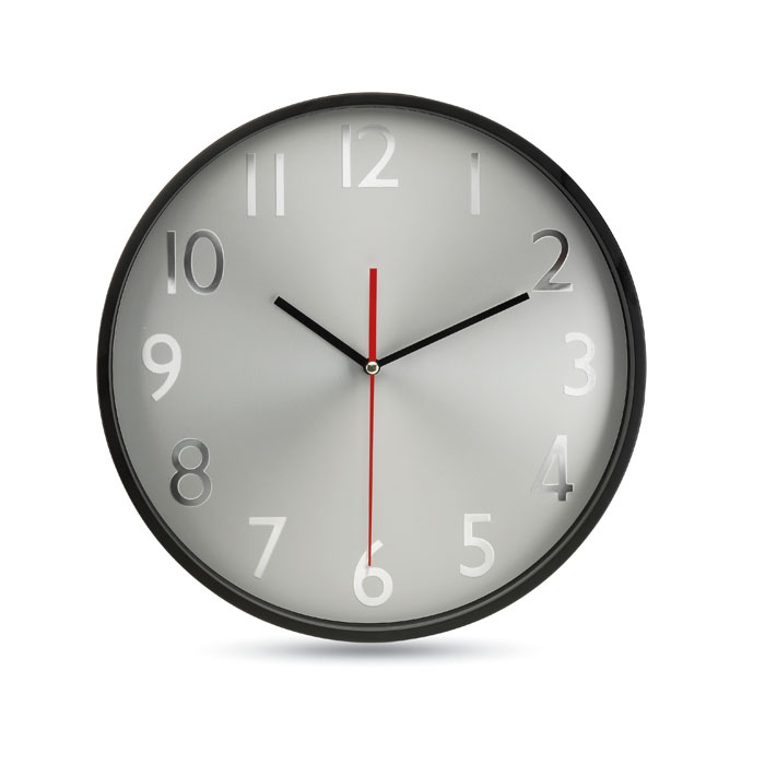 RONDO - Horloge murale fond argent thumb