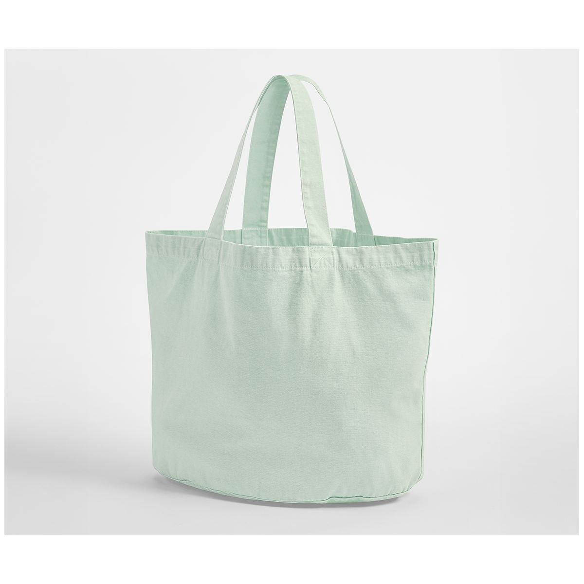 Sac shopping ovale en coton recyclé délavé