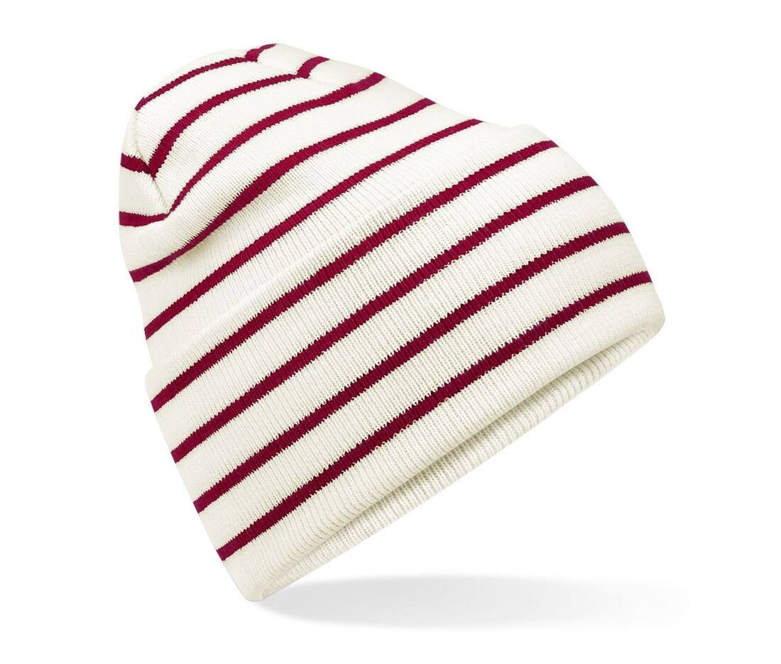 Bonnet rayé avec rabat