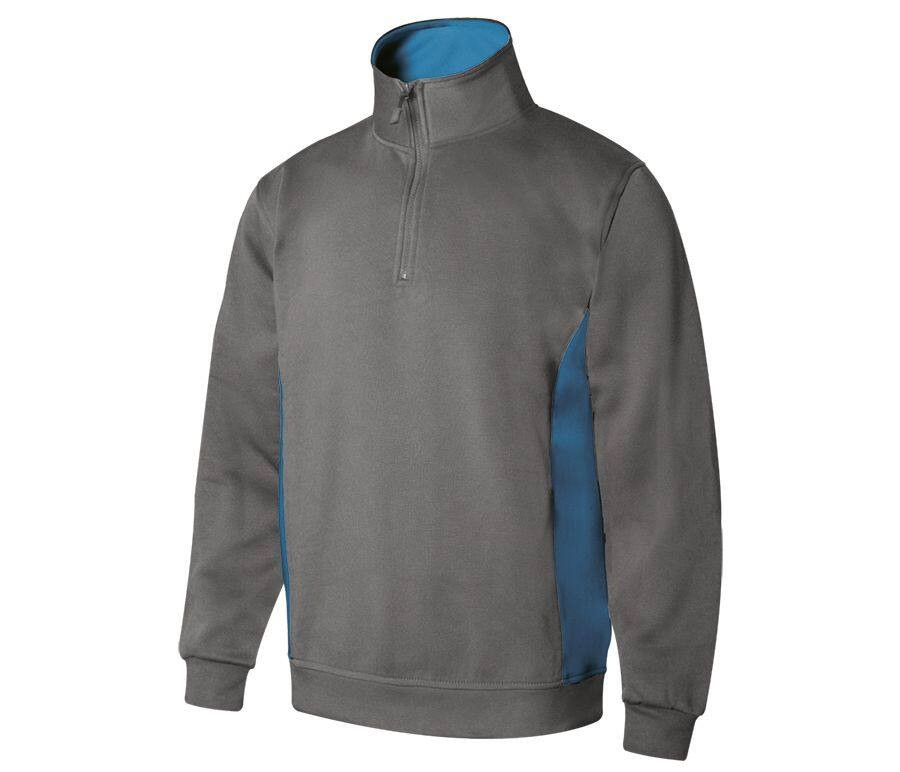 Sweat bicolore col zippé