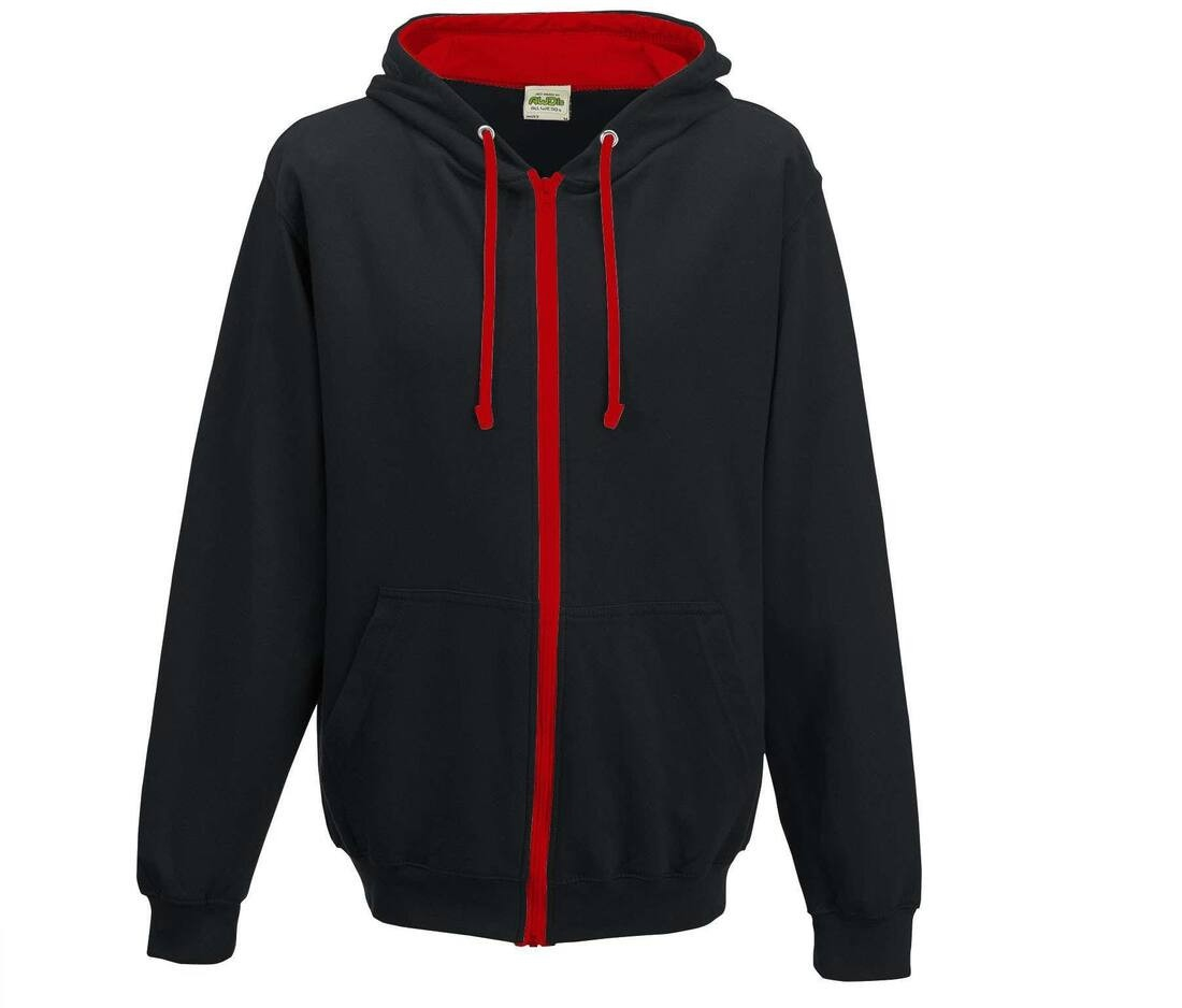 Sweat capuche zippé contrasté