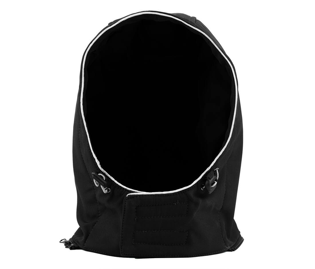 Capuche en softshell avec biais contrasté