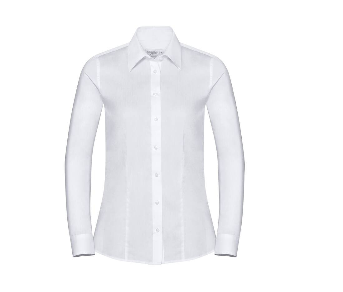 Ladies' long sleeve tailored herringbone shirt