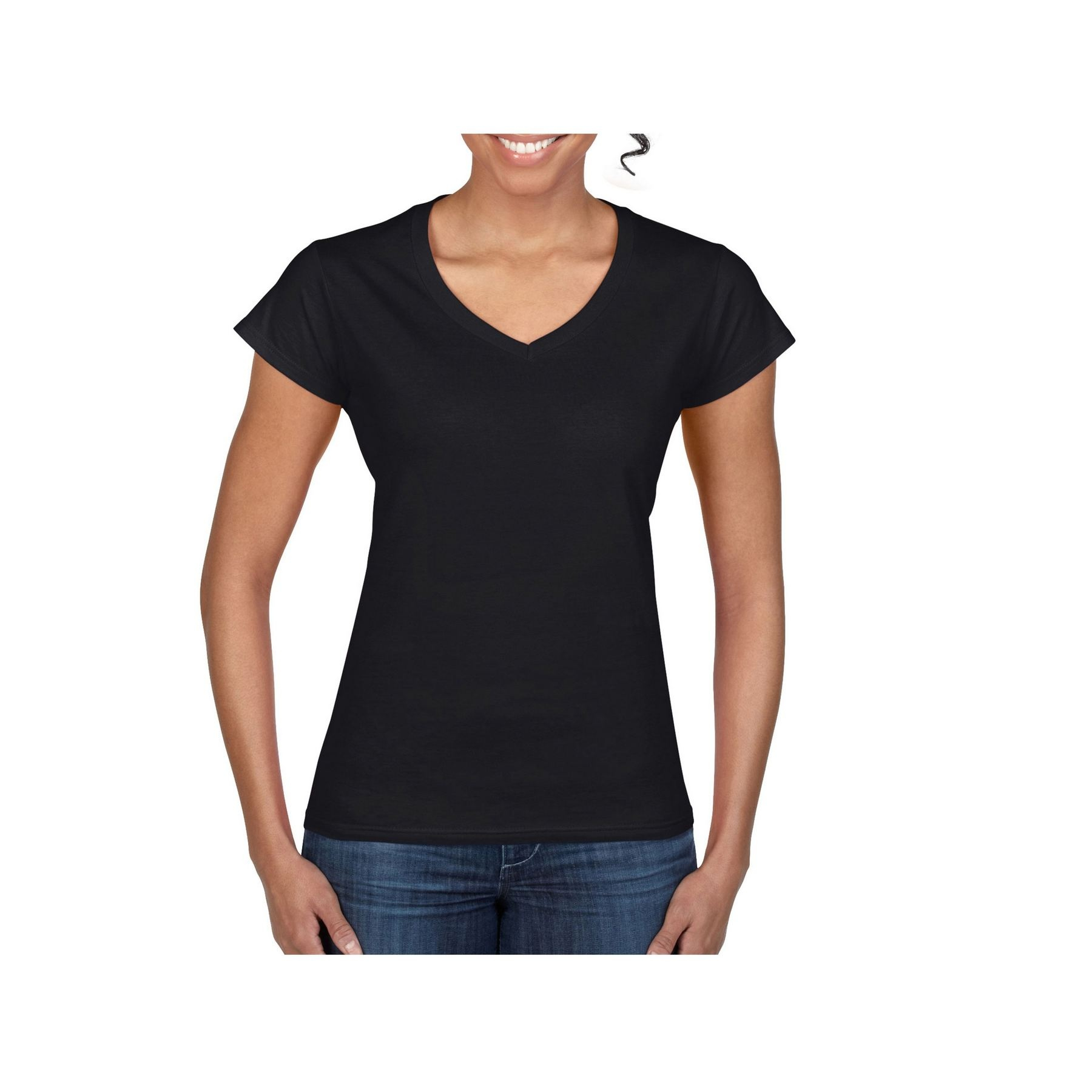 Tee-shirt col v femme