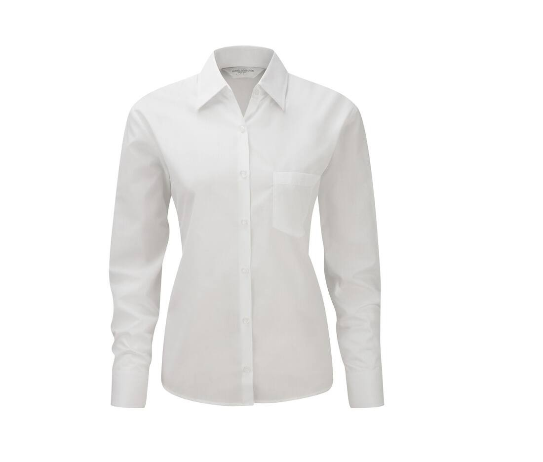 Ladies' long sleeve classic polycotton poplin shirt