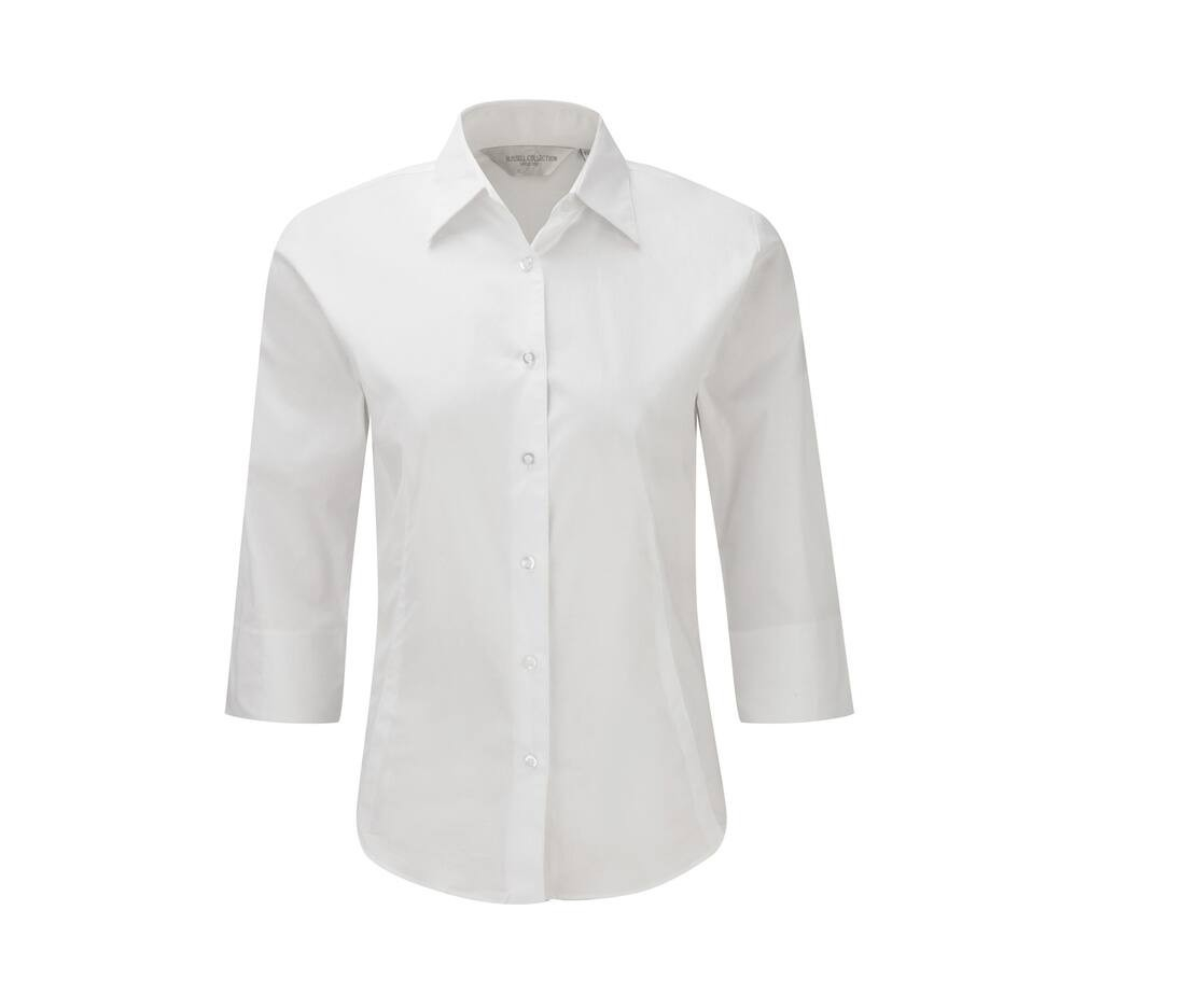 Ladies' 3/4 sleeve fitted stretch shirt