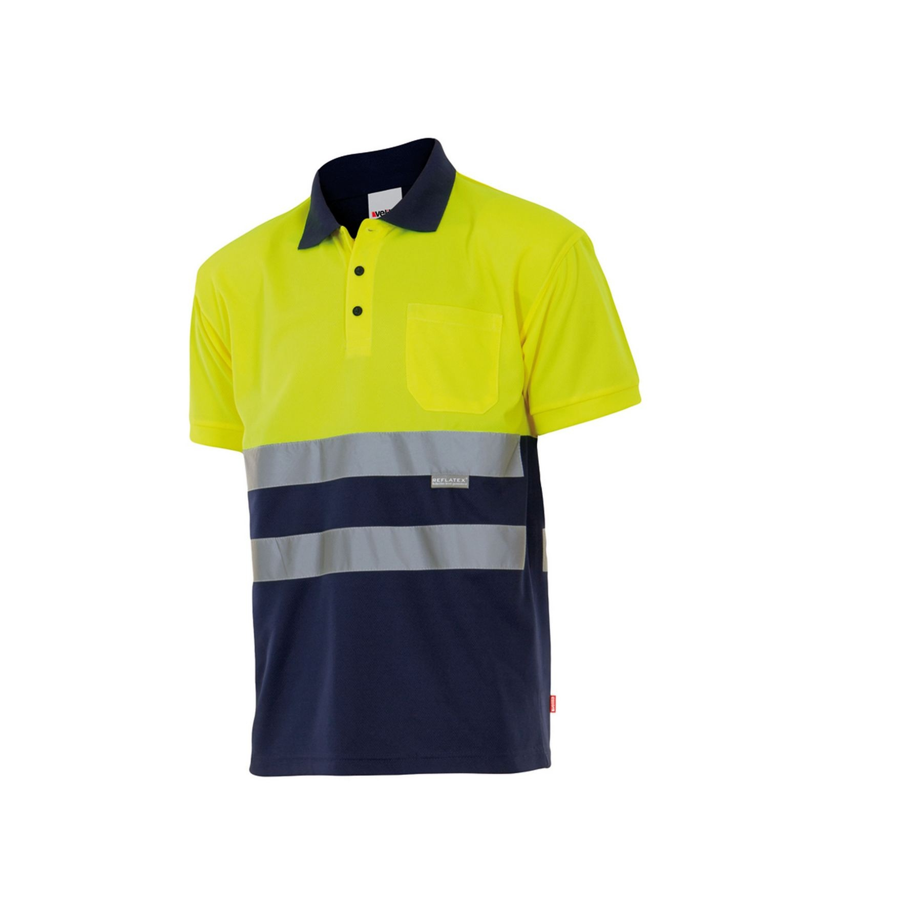 Polo bicolore manches courtes haute visibilité
