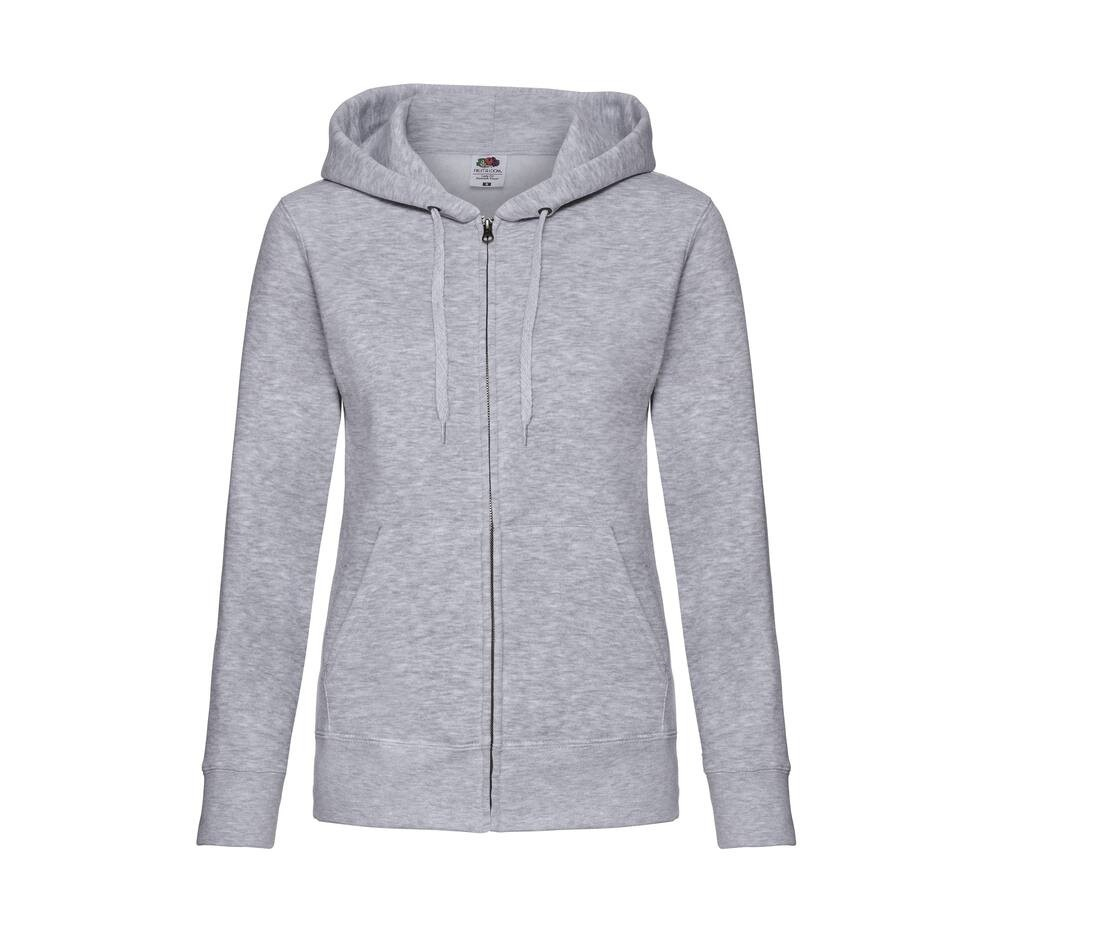 Sweat capuche grand zip femme