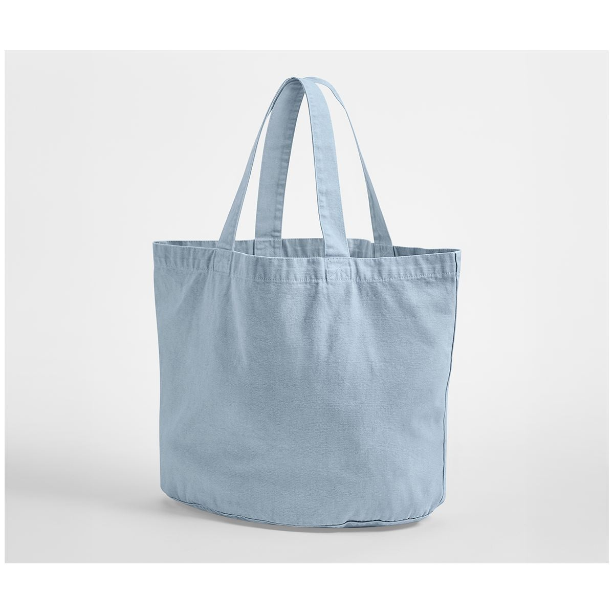 Sac shopping ovale en coton recyclé délavé