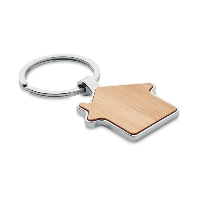BURNIE - Porte-clés maison métal bambou thumb