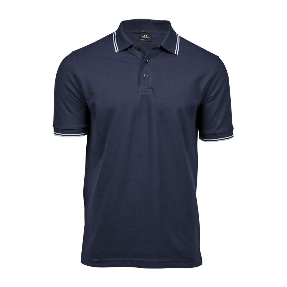 Polo homme col et manches contrastés