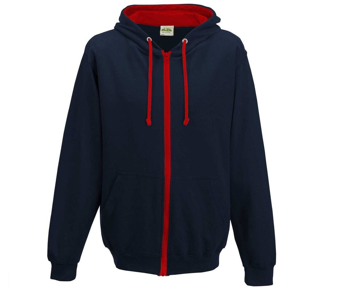 Sweat capuche zippé contrasté